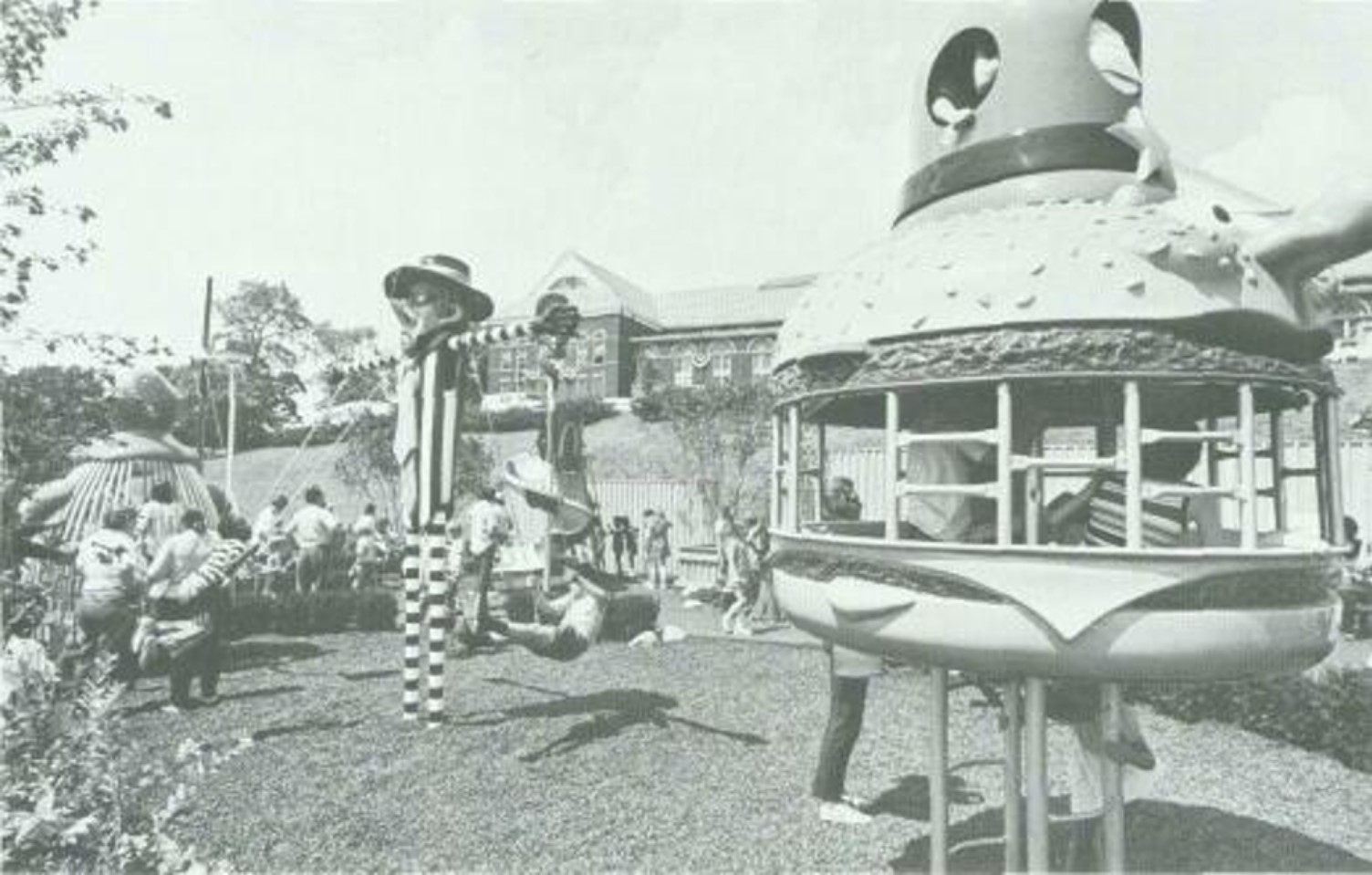 An image of the McDonalds playground set up at the Illinois State Fair in 1972