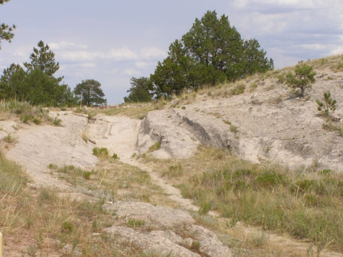 Trail Ruts pictured near Guernsey in Wyoming