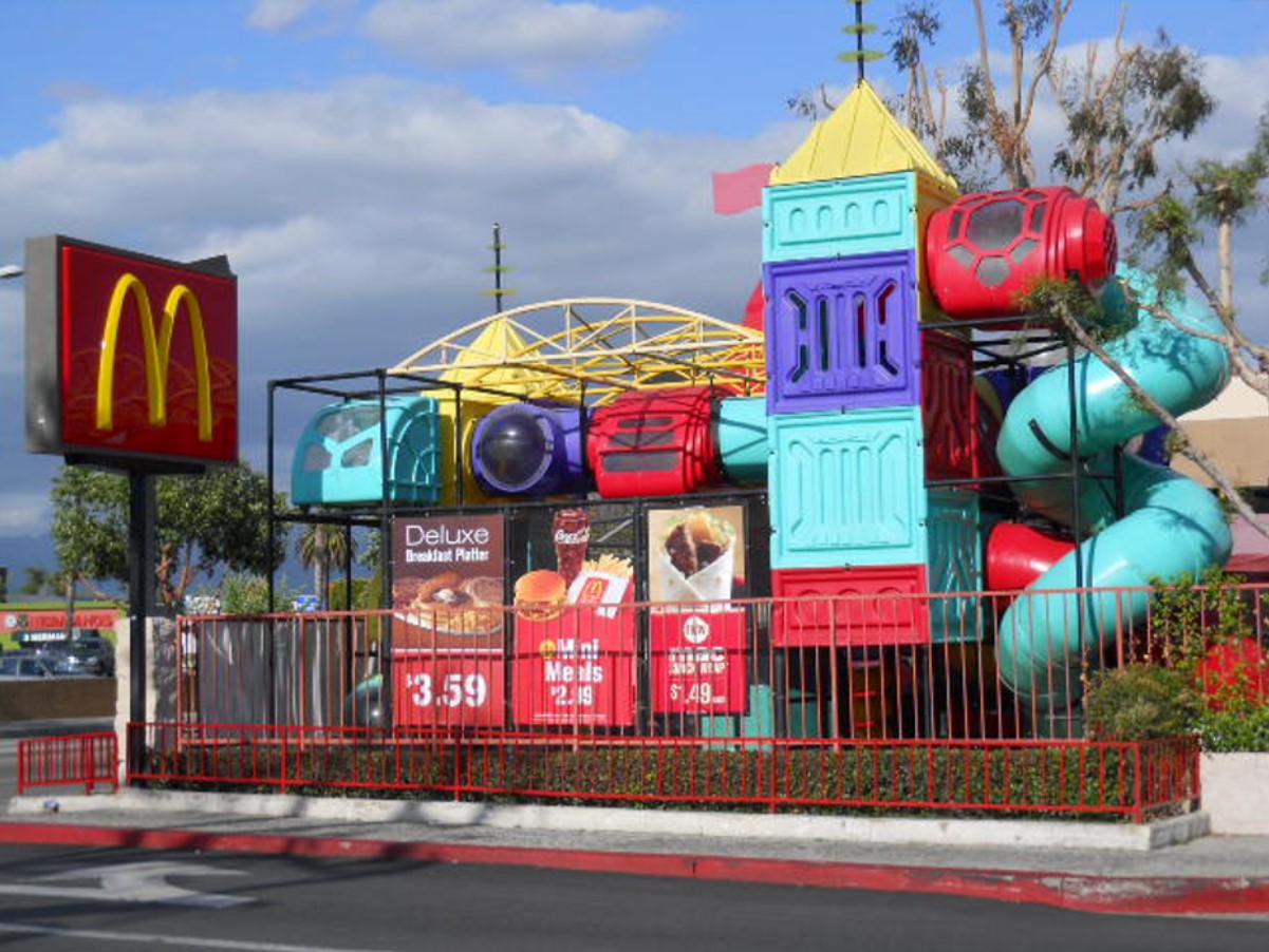 An image of a McDonald’s PlayPlace which features a large slide