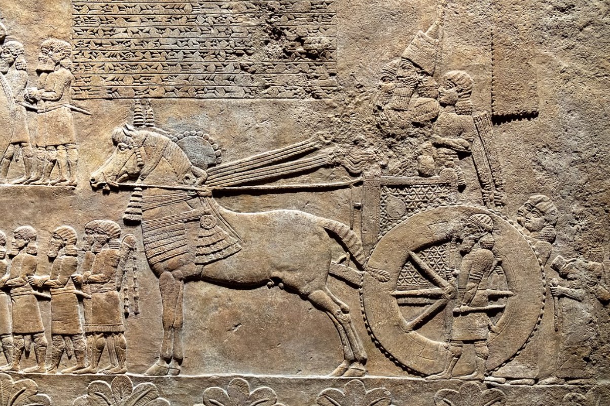 A carving depicting the great Assyrian king Ashurbanipal