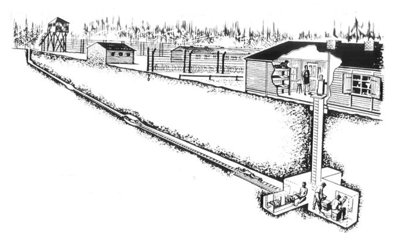 Illustration of one of the tunnels dug for the Great Escape