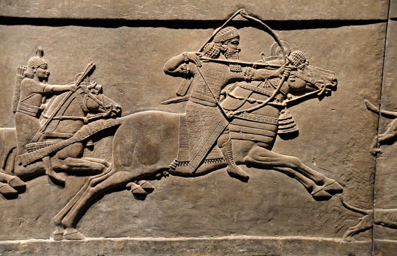 A carving that depicts the great Assyrian king Ashurbanipal