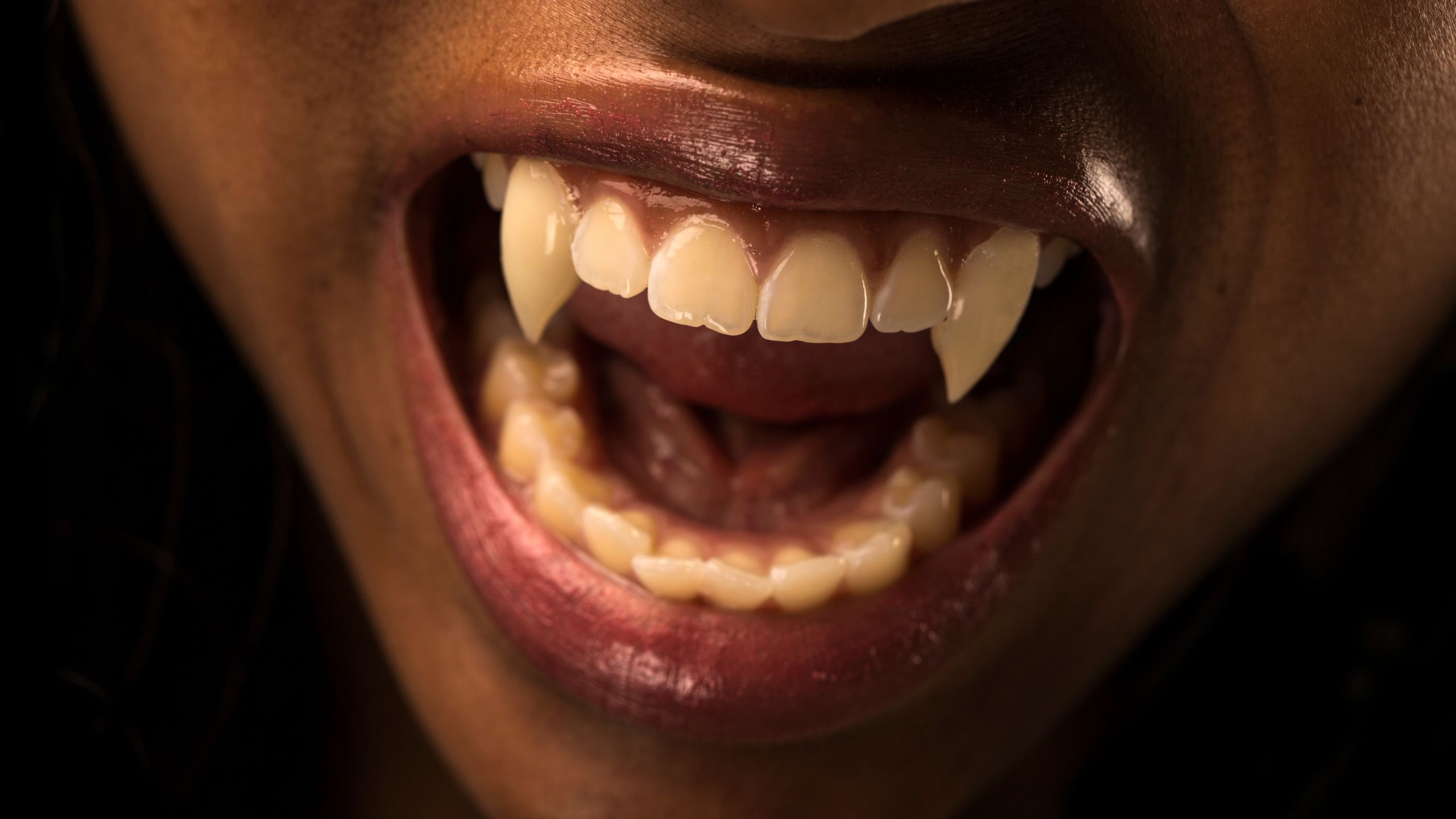 Vampire baring teeth