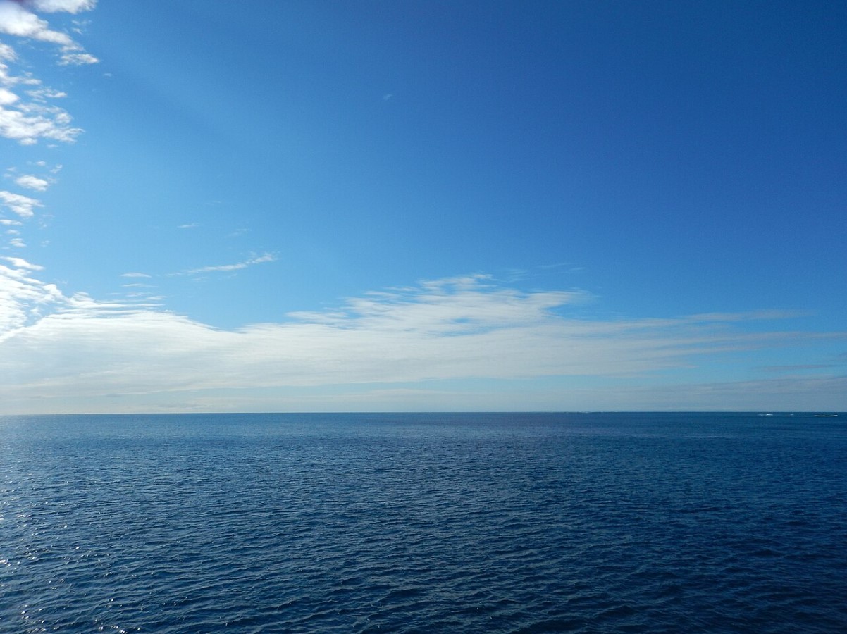 An image taken of the vast South Pacific Ocean